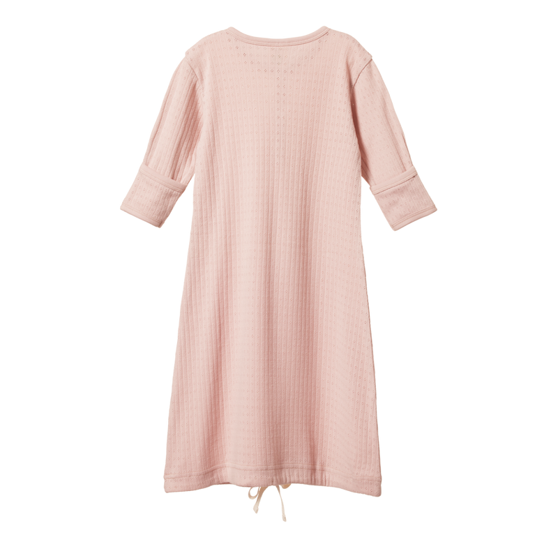 Nature Baby Pointelle Sleeping Gown - Rose Bud
